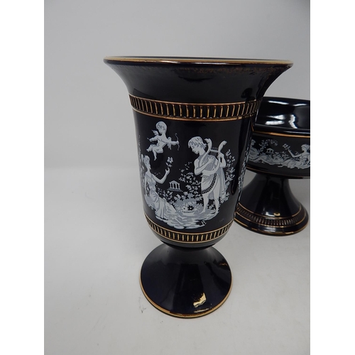 489 - Two Italian Grecian Style Vases together with a similar bowl.