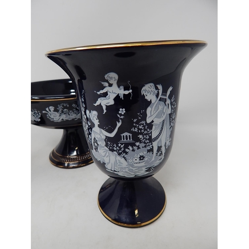 489 - Two Italian Grecian Style Vases together with a similar bowl.