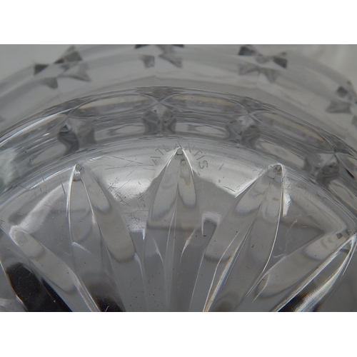 491 - Quality Cut Glass Punch together with Six Cut Glass Punch Cups, Etched Atlantis.