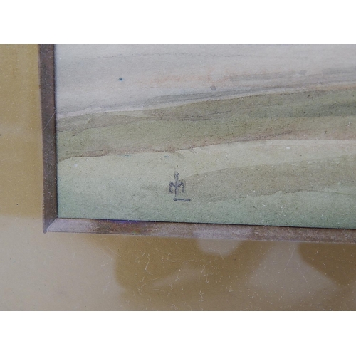 502 - 19th Century Watercolour of a Landscape. Monogrammed Signature.