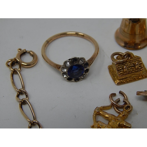 19 - Quantity 9ct Gold Jewellery Including Charms & Bracelet. Gross weight 20.5g