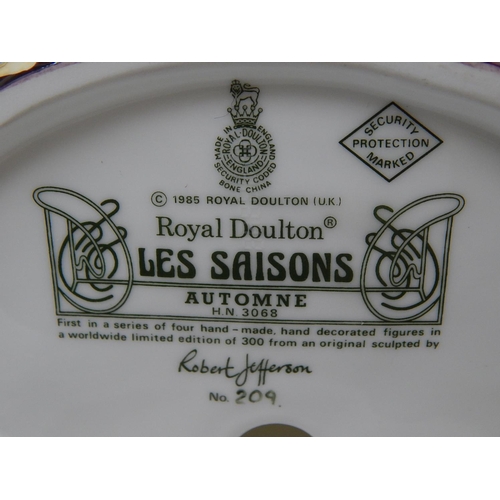 301 - Royal Doulton: Les Saisons Automne, Ltd Edn 209/300. HN3068, Artist: Robert Jefferson, 11.5