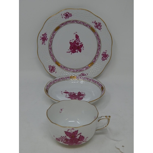 306 - Herend: Trio: Cup, Saucer, Plate.