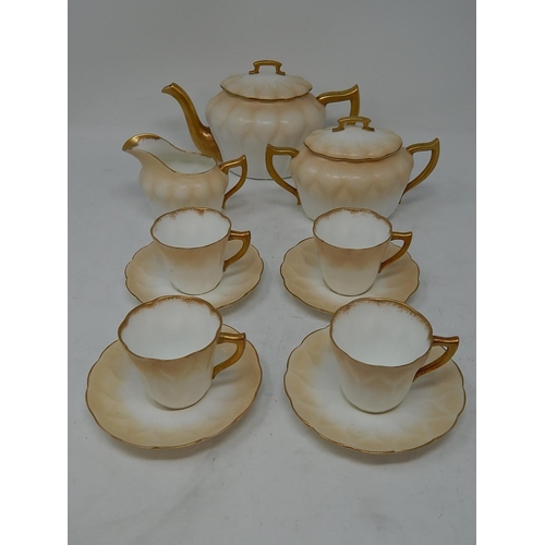 311 - Doulton Tea Set: Teapot, Sugar Bowl, Milk Jug, 4 x Cups & Saucers