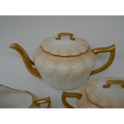 311 - Doulton Tea Set: Teapot, Sugar Bowl, Milk Jug, 4 x Cups & Saucers