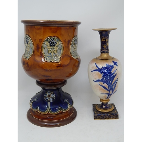 313 - Royal Doulton Vase together with a Large Royal Doulton Pot A/F