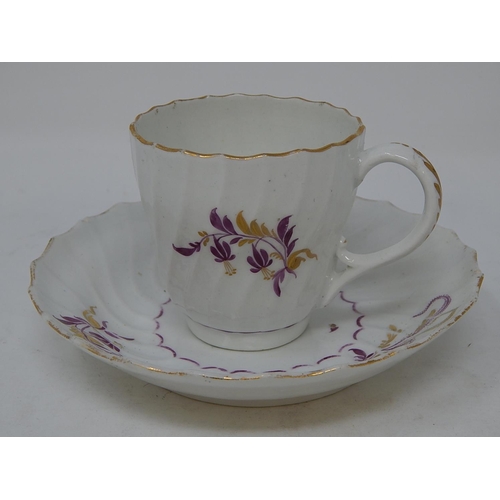 315 - Worcester: Early c.1775 Cup & Saucer