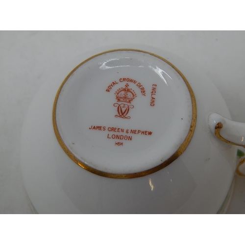 324 - Royal Crown Derby: Pair of Cups & Saucers