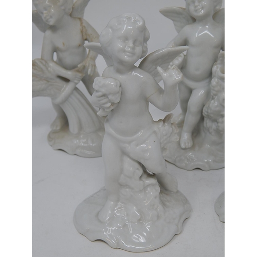 325 - Dresden: Set of Four Blanc de Chine Figures A/F