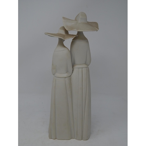 326 - LLadro: Figure of Two Nuns. 32cm high