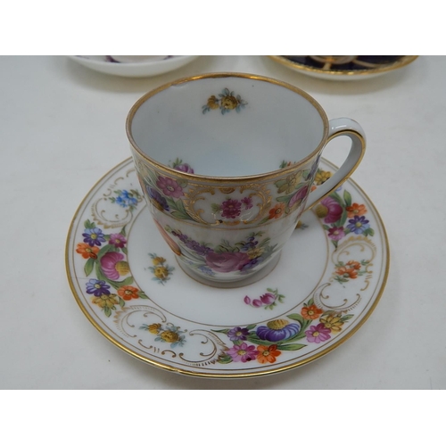 329 - Six Tea Cups & Saucers to Include: Worcester, Samuel Alcock, Crown Staffordshire, Schumann etc