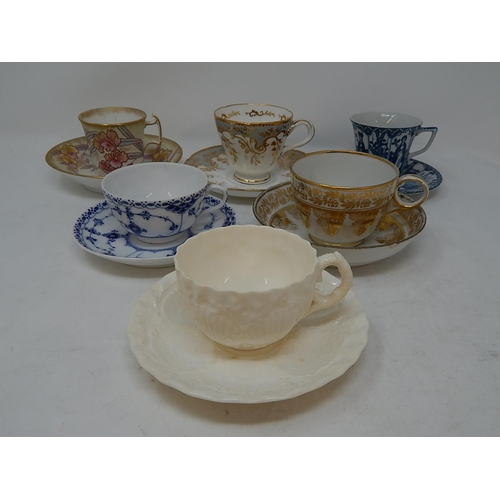 330 - Six Tea Cups & Saucers to Include: Ridgway, Royal Copenhagen, New Hall etc