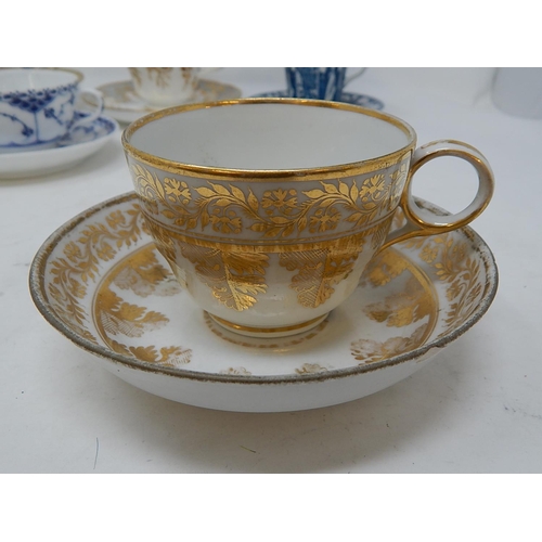 330 - Six Tea Cups & Saucers to Include: Ridgway, Royal Copenhagen, New Hall etc