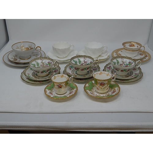 331 - Two Coalport Trios together with 2 x Coalport Coffee Cups & Saucers, a Wedgwood Trio & 4x Hammersley... 