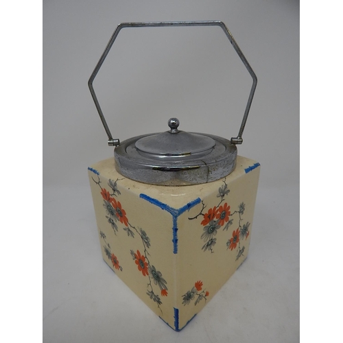 333 - Art Deco Coronet Ware, Parrot & Co Burslem Biscuit Barrel.