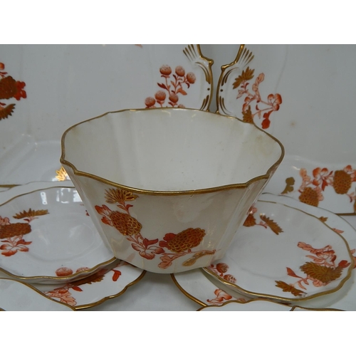 334 - A Quantity of 19th Century Wedgwood Japan Pattern Tea Wares consisting: Four Tea Cups, Eight Saucers... 