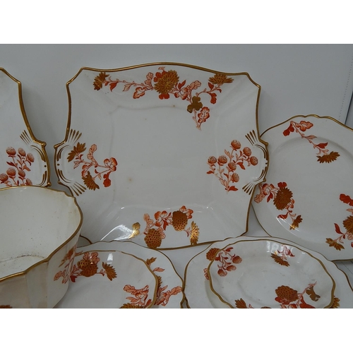 334 - A Quantity of 19th Century Wedgwood Japan Pattern Tea Wares consisting: Four Tea Cups, Eight Saucers... 