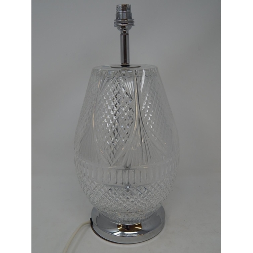 335 - Irish Cut Glass Table Lamp: Tipperary, Height 38cm. As New in Box