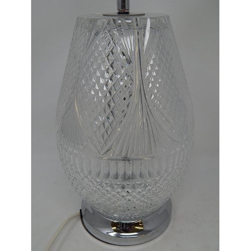 335 - Irish Cut Glass Table Lamp: Tipperary, Height 38cm. As New in Box