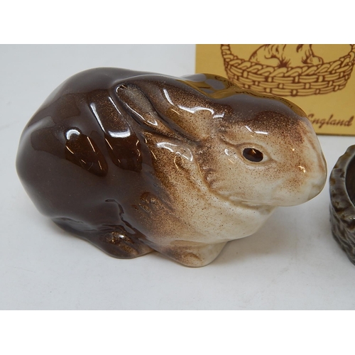 344 - Poole Rabbit together with a Wade Puppy Dish in Original Box.