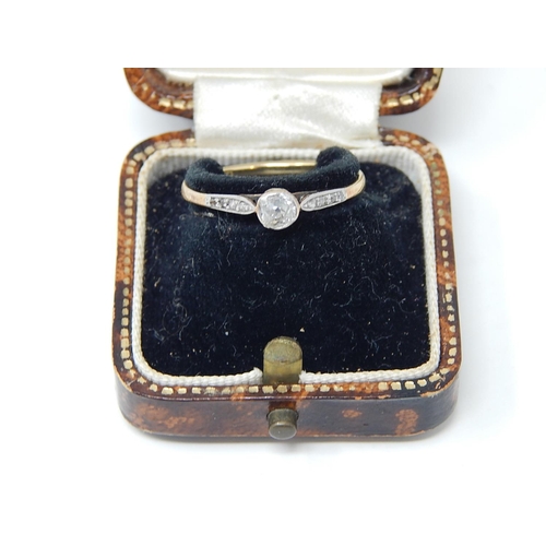 45 - 18ct Gold Ring Set with a Central Diamond 0.30ct in Fitted Ring Box. Size R