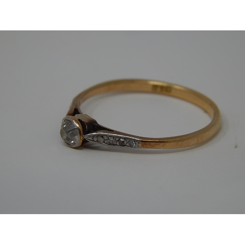 45 - 18ct Gold Ring Set with a Central Diamond 0.30ct in Fitted Ring Box. Size R