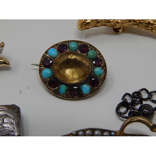 52 - A Large assortment of Jewellery to Include a Victorian Mourning Brooch set with Turquoise with plait... 