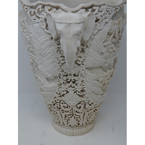 357 - Chinese Vase with Elephant Head Handles