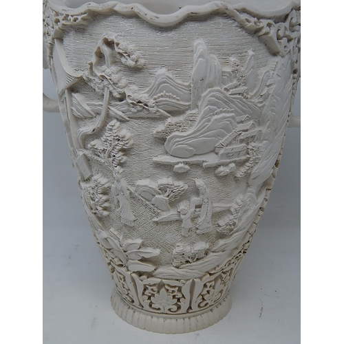 357 - Chinese Vase with Elephant Head Handles