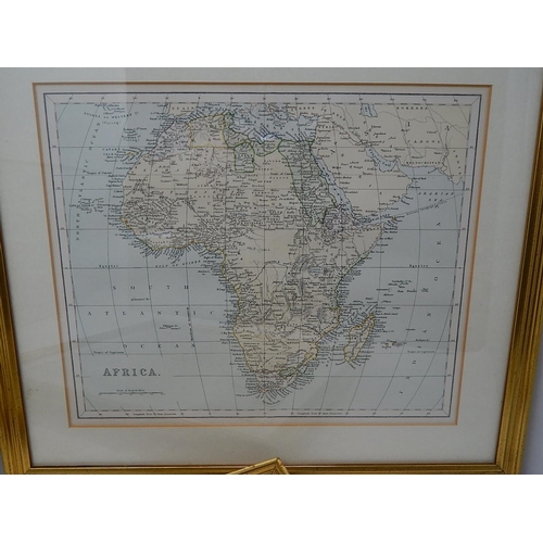 408 - 3x Framed & Glazed Maps of: Africa; Central Africa & The German Empire. Each Measure 35.5cm Framed.