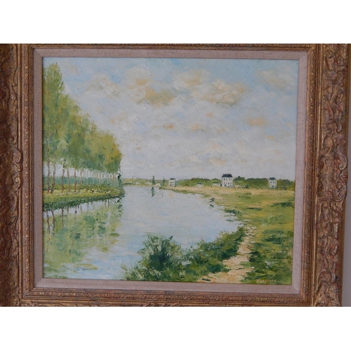 417 - WILLIAM FOREMAN: b.1939: Oil on Canvas: Measures 60cm x 55cm framed: 44cm x 39cm unframed.