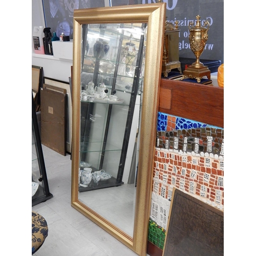 828 - Modern Giltwood Framed Mirror. Measures 137cm x 76cm