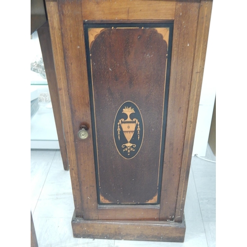 829 - Antique Inlaid Mahogany Pot Cupboard. Measures 78cm high x 36cm wide x 35cm deep