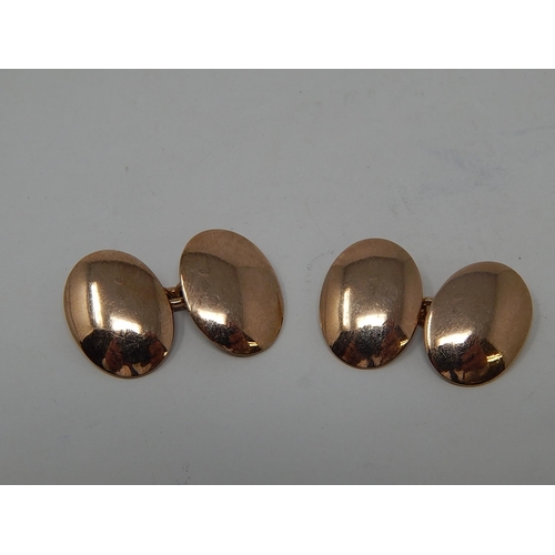 73 - 9ct Gold Cufflinks: Weight 7.48g