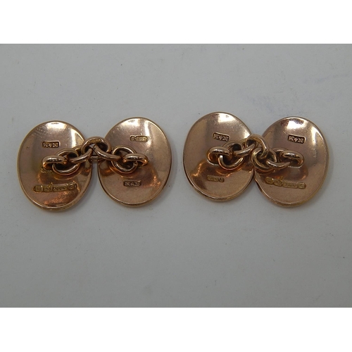 73 - 9ct Gold Cufflinks: Weight 7.48g