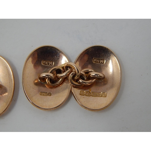 73 - 9ct Gold Cufflinks: Weight 7.48g