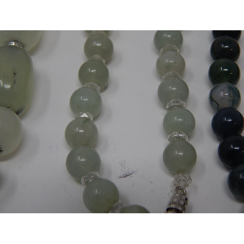 75 - Four Vintage Jade/Hardstone Necklaces