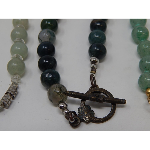 75 - Four Vintage Jade/Hardstone Necklaces