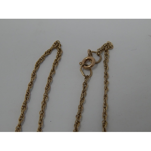 78 - 9ct Gold Necklace together with a yellow metal chain