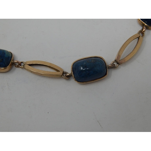 83 - 9ct Gold & Lapis Lazuli Necklace. Length 40cm. Weight 16.19g gross