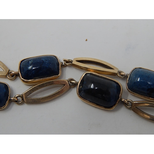 83 - 9ct Gold & Lapis Lazuli Necklace. Length 40cm. Weight 16.19g gross