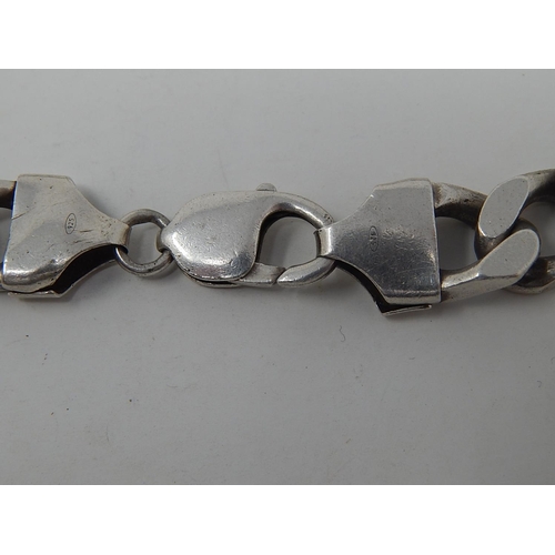 86 - Three Silver Bracelets together with a Silver Chain. 192g