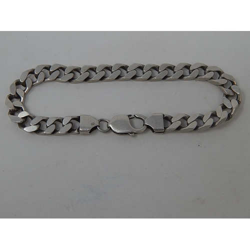 86 - Three Silver Bracelets together with a Silver Chain. 192g