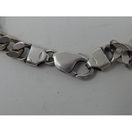 86 - Three Silver Bracelets together with a Silver Chain. 192g