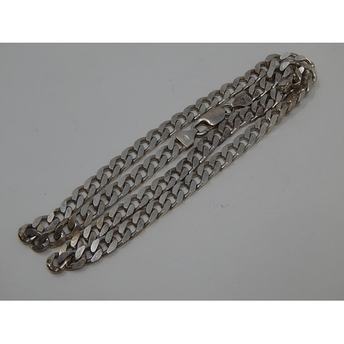 86 - Three Silver Bracelets together with a Silver Chain. 192g