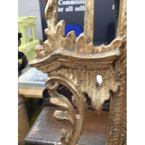 834 - Chippendale Chinese Style Pagoda Giltwood Mirror: 160cm x 80cm