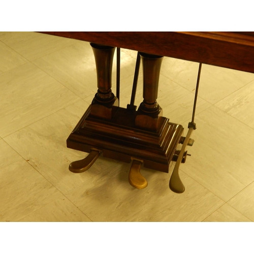 835 - RONISCH: Late 19th Century Ronisch Rosewood Grand Piano with Brass Adornments & Turned Bulbous Legs:... 