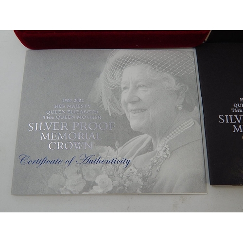 647 - 1900-2002 Queen Elizabeth The Queen Mother Silver Proof £5 Memorial Crown.