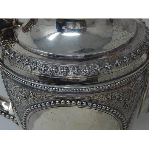 26 - Victorian Silver Coffee Pot: Hallmarked London 1853 by Henry Holland: Height 27cm: Weight 29.58oz (9... 