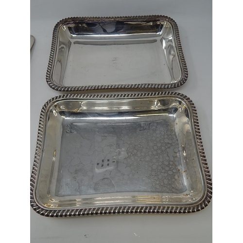 48 - Good Pair of Silver Plated Entrée Dishes: Hukin & Heath: 28.5cm x 22.5cm